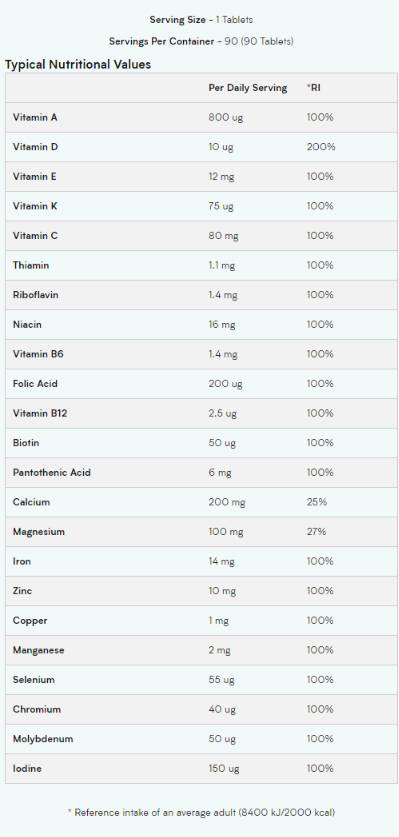 A - Z Multivitamin - 90 Pëllen