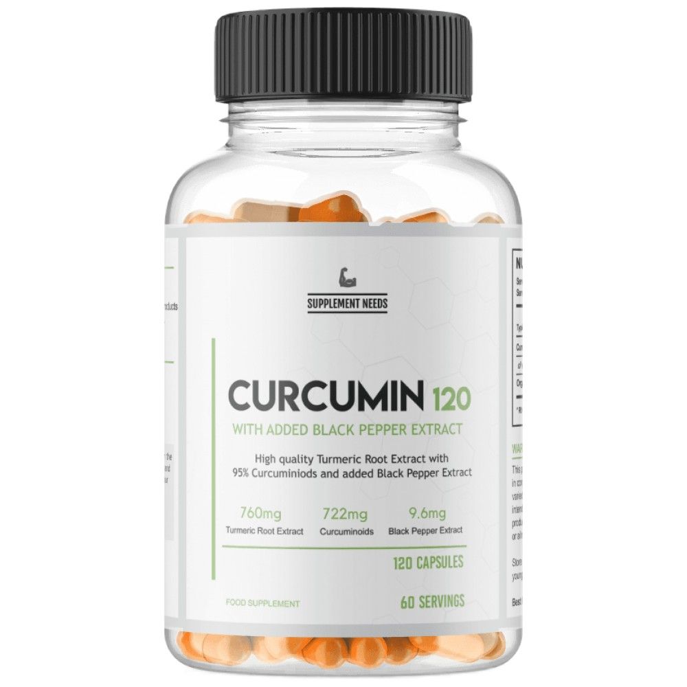 Curcumin & Black Pepper Extract - 120 capsules