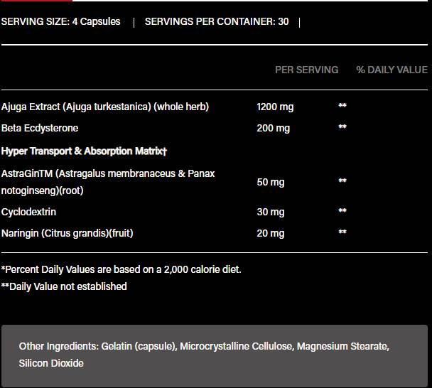 Turkesterone 1200 | with Beta-Ecdysterone & AstraGin - 120 капсули - Feel You