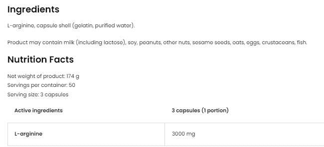 Arginine 3000 / l -arginine Kappen - 150 Kapselen