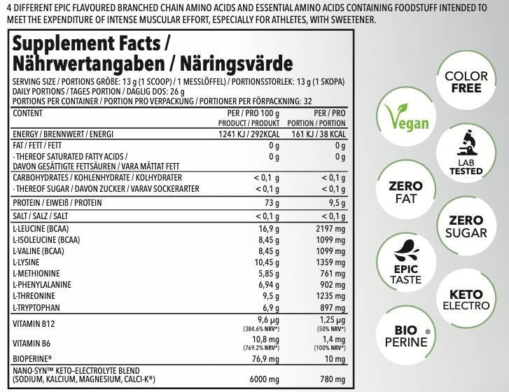 EAA Nano | Met elektrolyten en bioperine - 13 gram