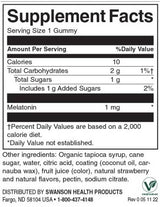 Melatonin Low Dose Gummies 1 mg | Strawberry - 60 chewable tablets