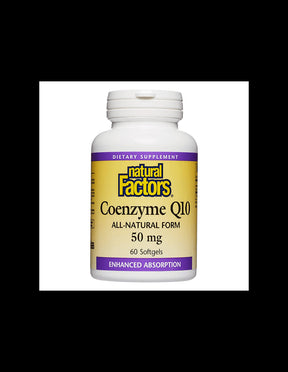 Coenzyme Q10 50 mg | All-Natural Form - 60 Gel capsules - Nutra Best Europe