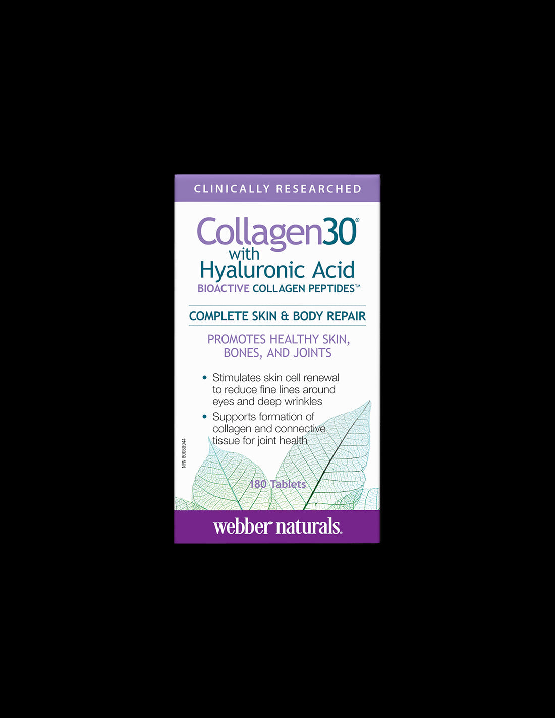 Collagen30® with Hyaluronic Acid / Колаген (биоактивни колагенови пептиди) с хиалуронова киселина, 180 таблетки Webber Naturals - Feel You