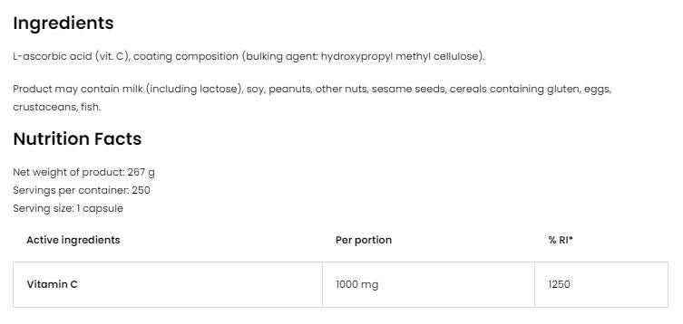 Vitamin C 1000 mg - 90 Таблетки