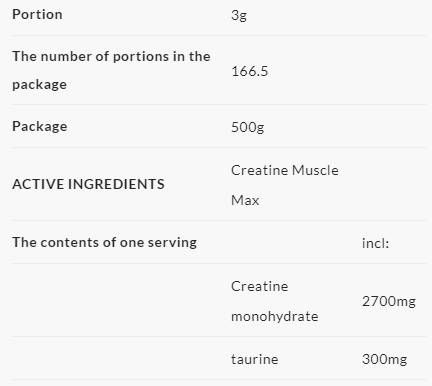 Creatine Muscle Max - 500 grams