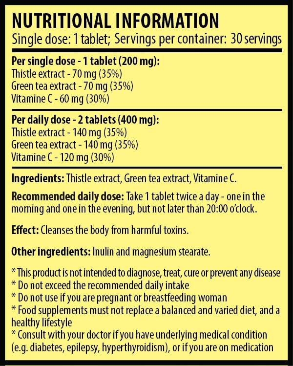 Detox 30 tabletas masticables