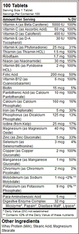 Dienos formulė - 100 tablečių