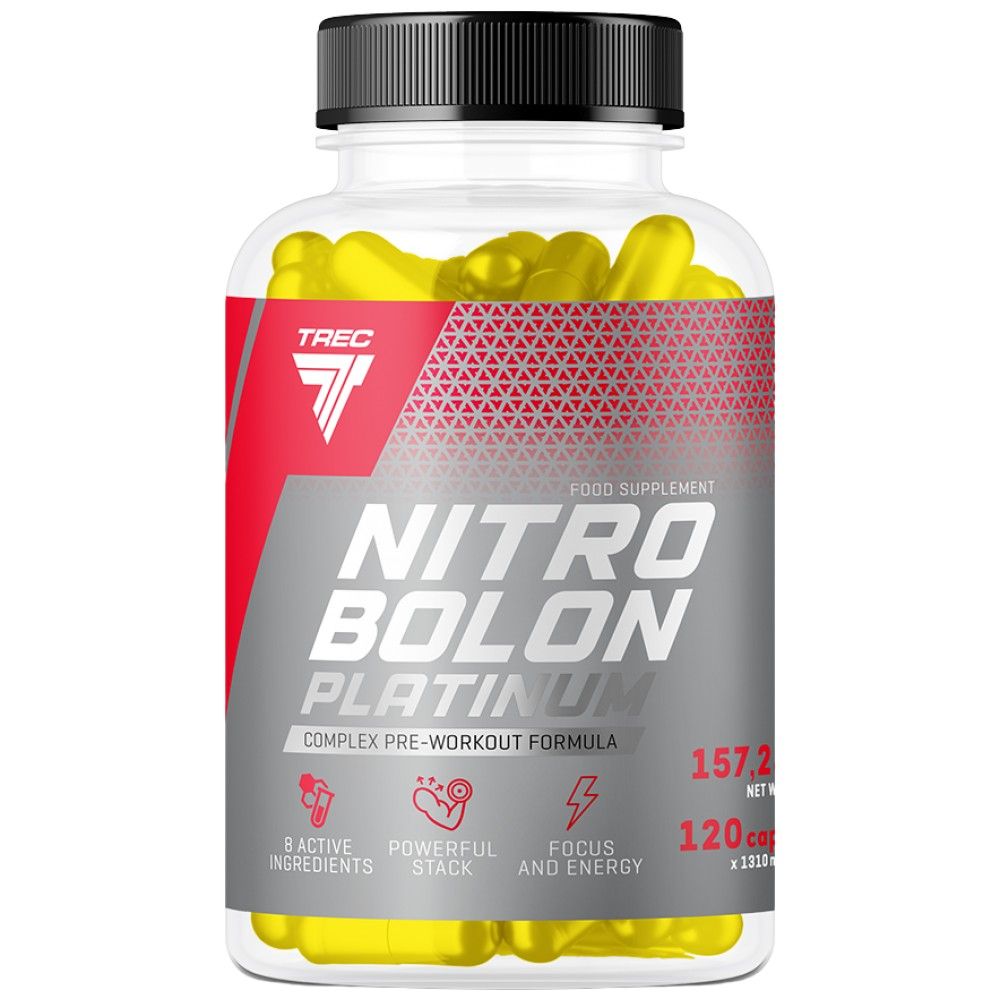 Nitrobolon Platinum Caps | Complete Pre -Workout Formula - 120 capsules