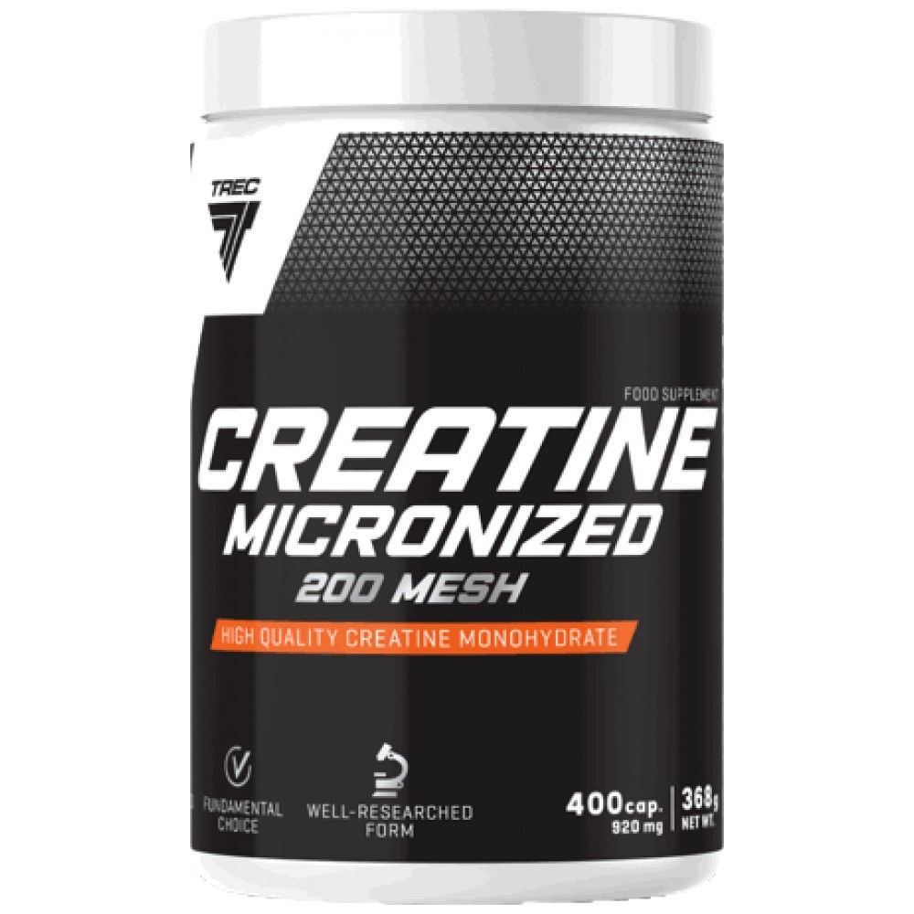 Creatina micronizada 200 malha | Caps de monohidratos de creatina de alta qualidade - 400 cápsulas