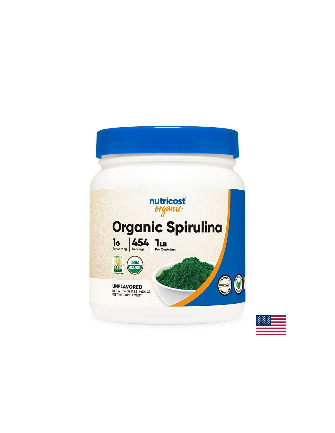 Détoxification et immunité - Spiruline Bio, 454 g <tc>Nutricost</tc> poudre