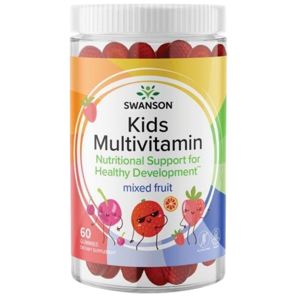 Kanner Multivjin Gummelulimen | Gemëscht Uebst - 60 chewable Pëllen