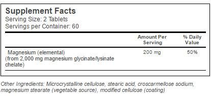 Bescht héich Absorptioun 100% Chelated Magnesium - 120 Pëllen