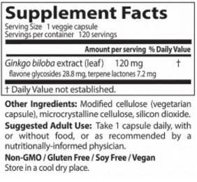 Parim lisatugevus Ginkgo 120 mg - 120 kapslit