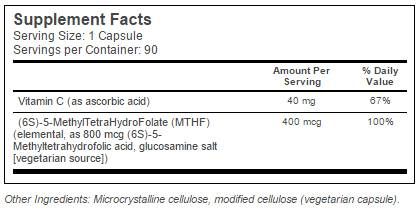 Geriausias visiškai aktyvus folatas 400 mcg - 90 kapsulių