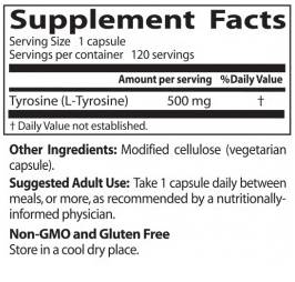 Melhor L -Tyrosina 500 mg - 120 cápsulas