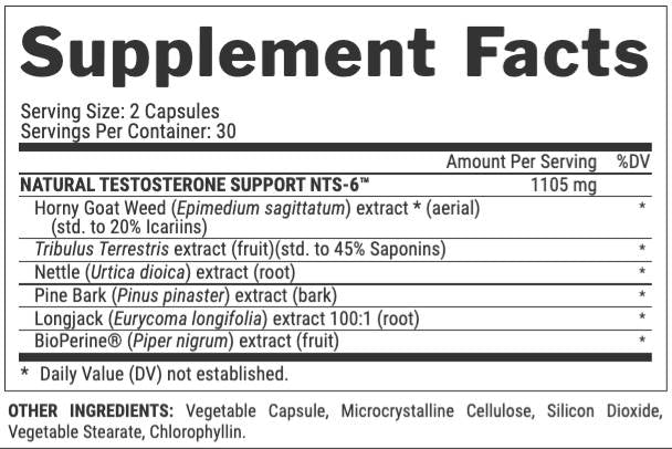 Vitrix NTS-6 | Male Performance Testosterone Support 60 капсули - Feel You