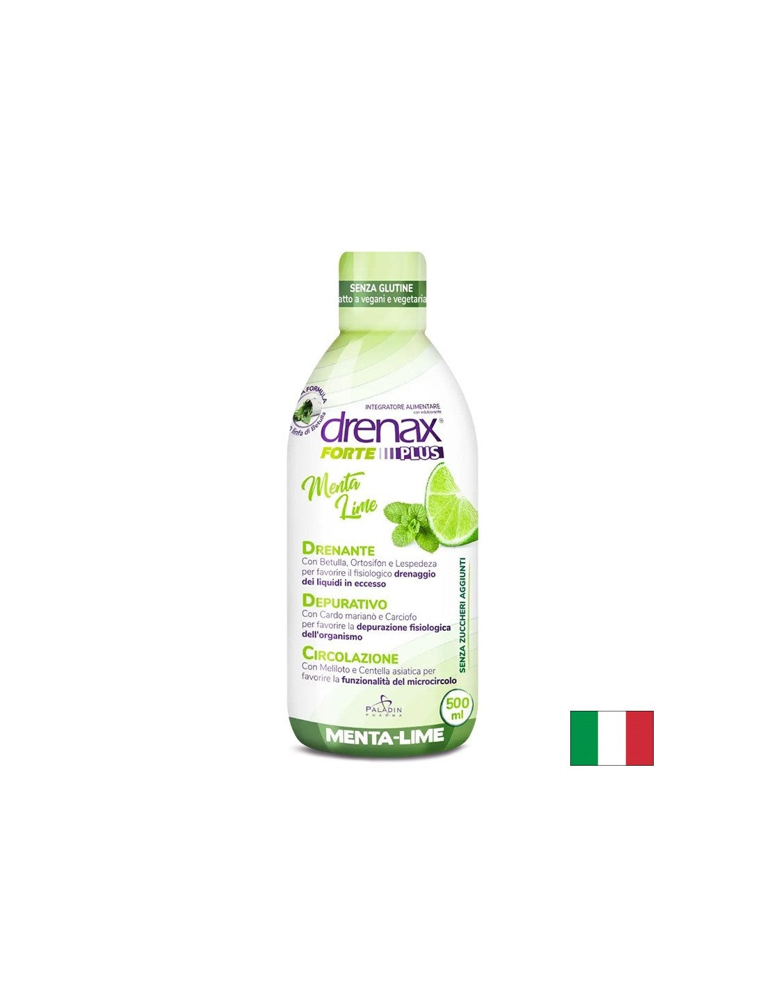 Diuretic detox formula - Drenax - Drenax® with white birch, blackcurrant and sweet clover, 500 ml, 16 doses, with mint and lime flavor
