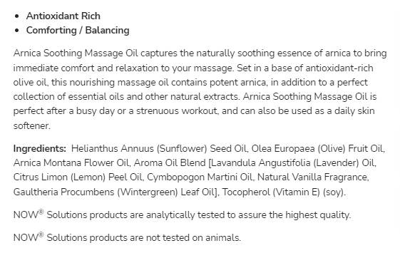 Arnica Soothing Massage Oil - 237 ml