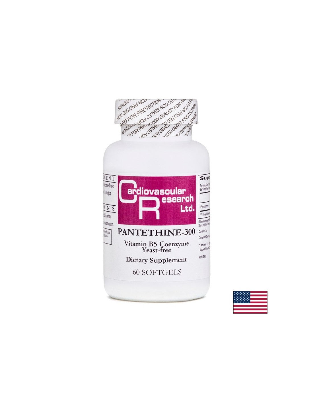 Energy and Nervous System - Pantethine (Vitamin B5), 300 mg x 60 softgel capsules