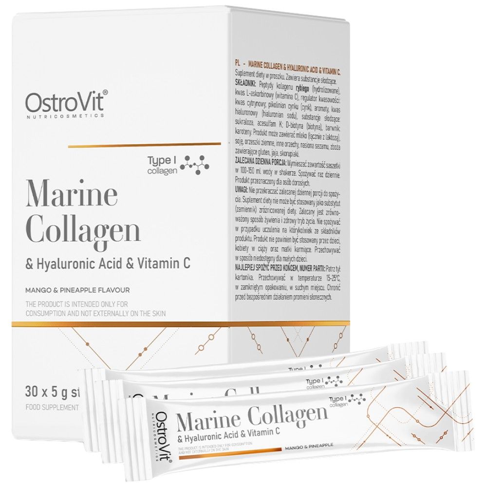 Marine Collagen & Hyaluronic Acid Powder | with Vitamin C - 200 грама