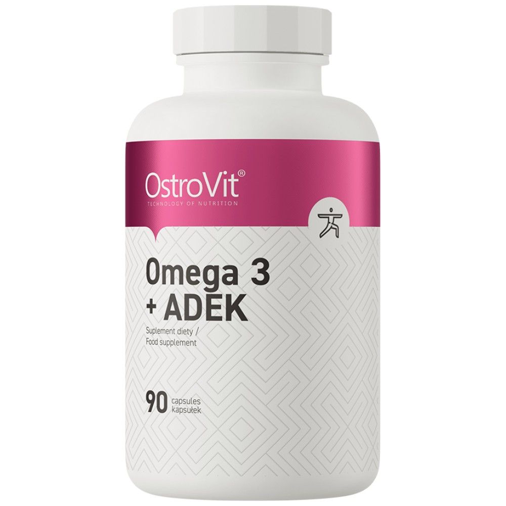 Omega 3 + Adek / Vitaminas A + D + E + K - 90 Gelio kapsulės