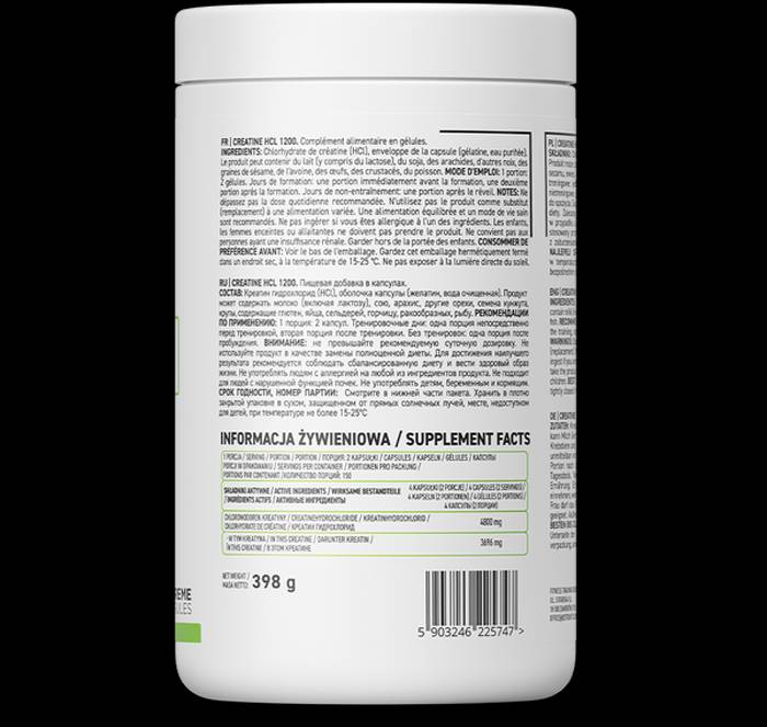 „Creatine HCl 2400“ / kreatino hidrochloridas - 300 kapsulės