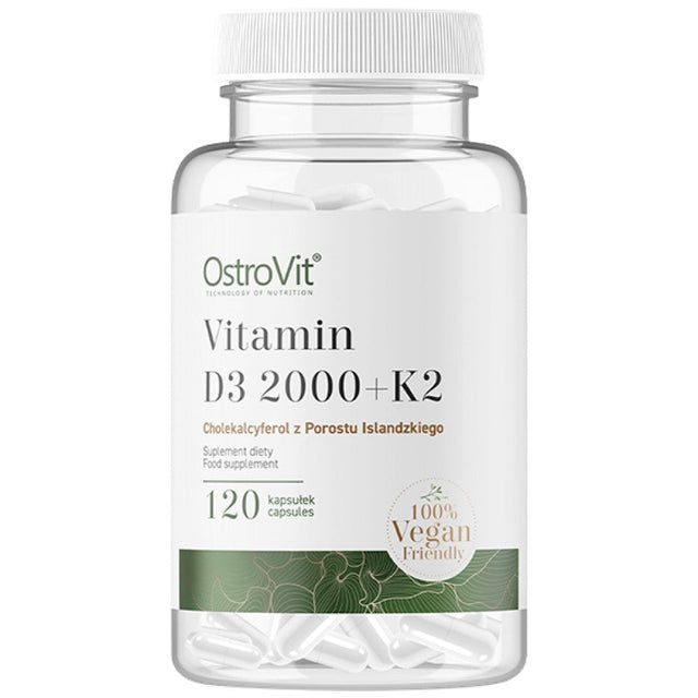 Vitamin D3 2000 + K2 50 mcg | Vege 120 капсули - Feel You