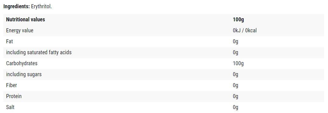 Eritritol / açúcar sem açúcar - 1000 gramas