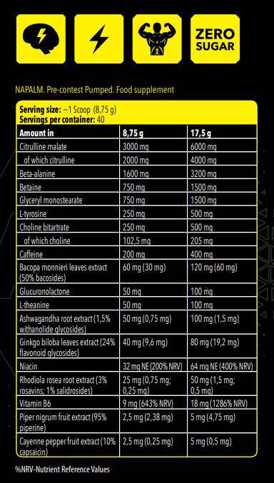 XTREME NAPALM PRE -CONTEST / PUMPED - 17.5 grams