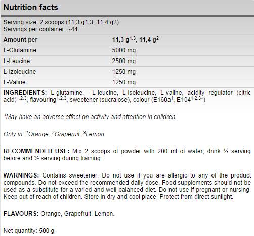 Xtreme anticatabolix / bcaa + mistura de glutamina - 500 gramas