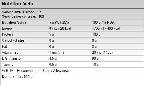 Xtreme glutamiin - 500 grammi