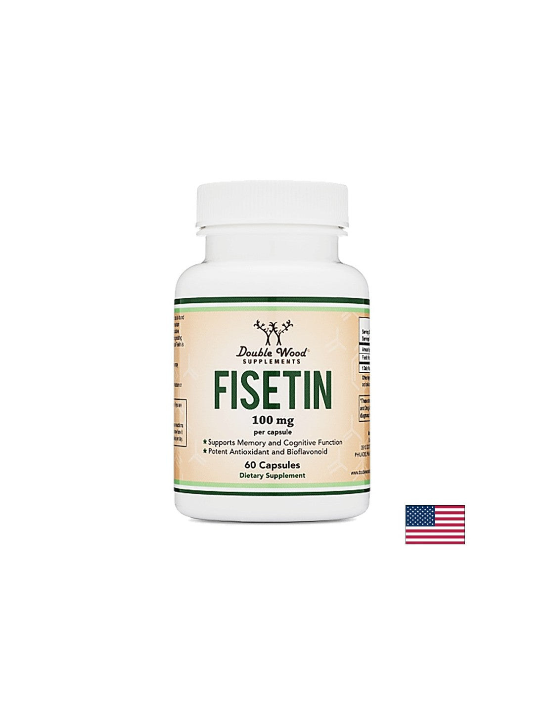 Fisetin, 100 mg, 60 capsules Double Wood