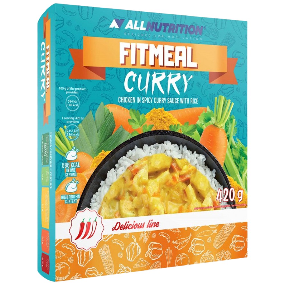 Fitmeal Curry | Prett-to-iesst héich Protein Miel-420 Gramm