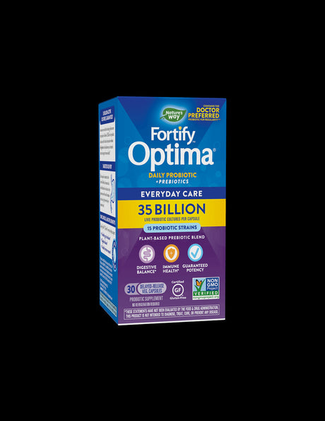 Fortify™ Optima®  Daily Probiotic + Prebiotic - Фортифай Оптима пробиотик, 35 милиарда активни пробиотици, 30 капсули Nature’s Way - Feel You