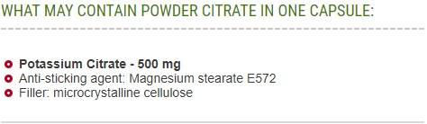 Potassium Citrate 500 mg 60 капсули