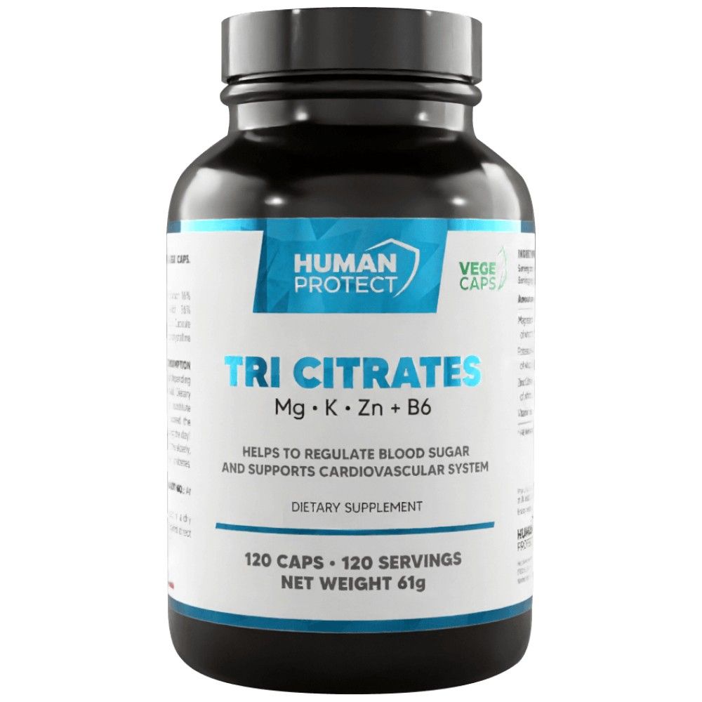 Tri Citrate | Magnesium + Potassium + Zinc - 120 capsules