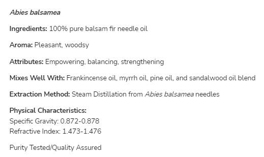 Balzam FIR adatos aliejus | 100% gryno abies balzamėja - 30 ml