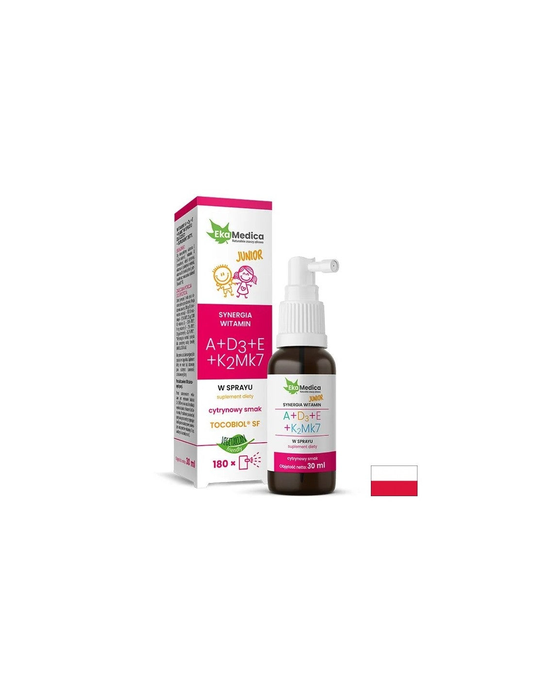 Грижа за костите - витамини A + D3 + E + K2, 30 ml, перорален спрей, 180 дози