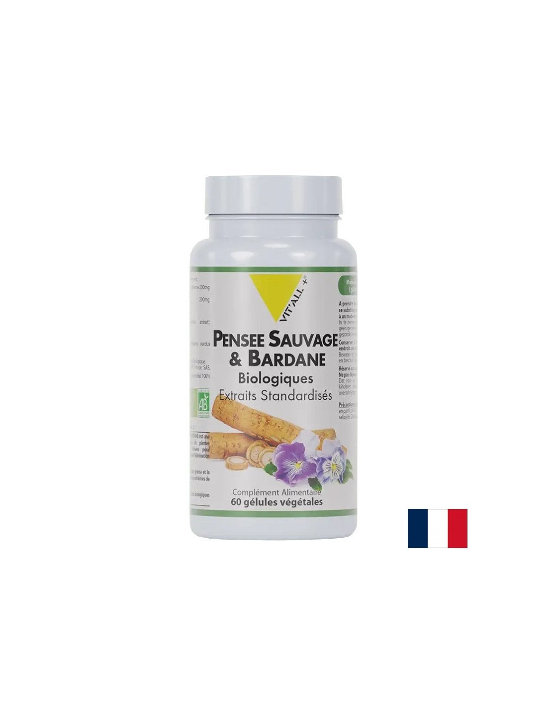 Soins de la peau et désintoxication - Pansy sauvage et bardane, bio, 60 capsules