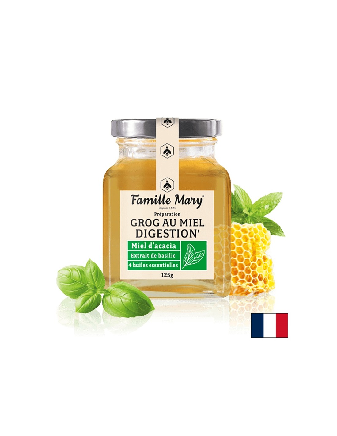 Grog a jó emésztéshez (akác mézzel, 4 típusú illóolaj és bazsalikom), 125 g