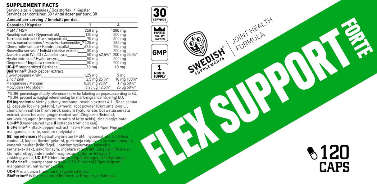 „Flex“ palaikymas „Forte“ | Su UC -II® - 120 kapsulės