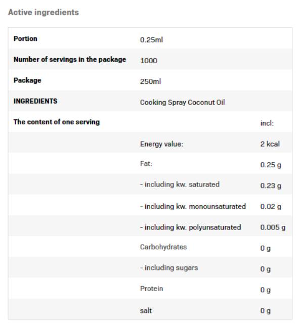 Cooking Spray - Coconut Oil - 250 мл - Feel You