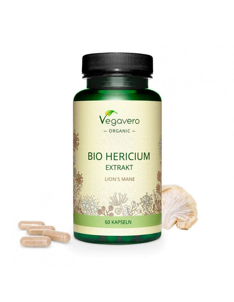 Hericium Bio Extrakt/ Херициум (Лъвска грива) БИО екстракт, 60 капсули, 100 % Vegan Vegavero - Feel You