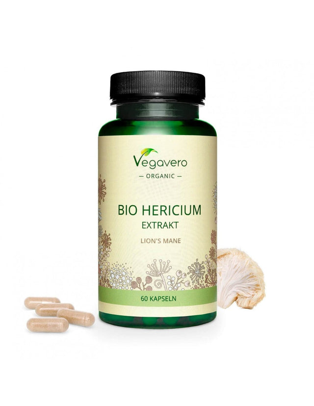 Hericium Bio Extrakt/ Херициум (Лъвска грива) БИО екстракт, 60 капсули, 100 % Vegan Vegavero - Feel You