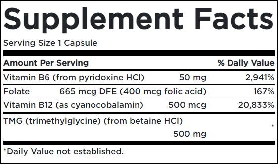 Homocisteino formulė - 120 kapsulės