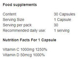 Vitamin C 1000 + D3 2000 IU 30 capsules