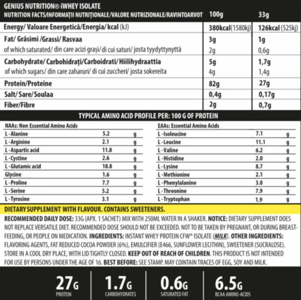 IWhey isoleren - 33 gram