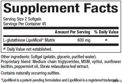 Matriz de lipomicel de glutationa 300 mg - 90 cápsulas de gel