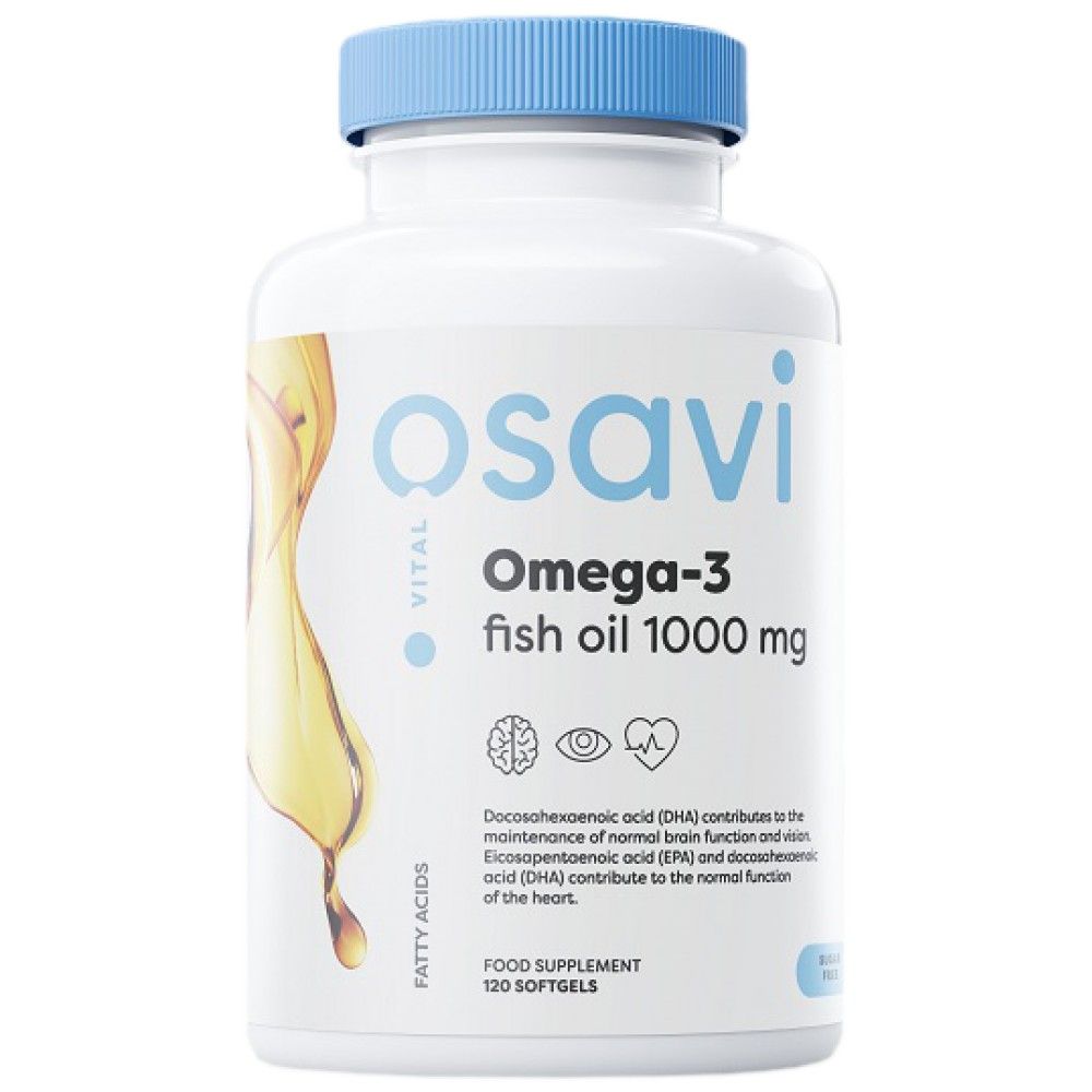 Omega 3 huile de poisson 1000 mg / saveur de citron - 120 capsules de gel